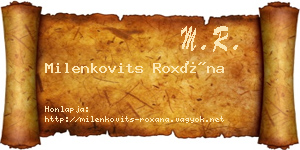 Milenkovits Roxána névjegykártya